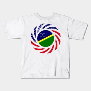 Solomon Islander American Multinational Patriot Flag Series Kids T-Shirt